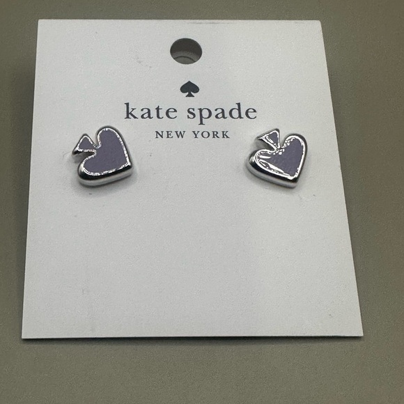 Kate Spade Lilac Spade Stud Earrings - Picture 2 of 3